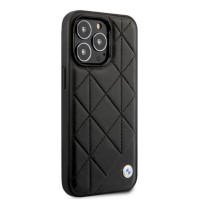 BMW iPhone 14 Pro Leather Hard case Quilted  Black